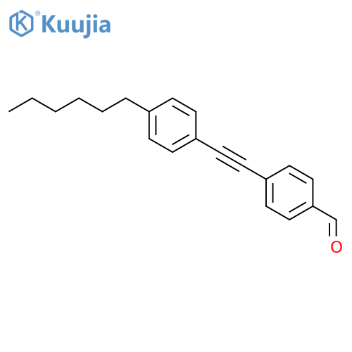 Benzaldehyde, 4-[(4-hexylphenyl)ethynyl]- structure