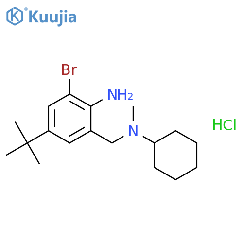 2-bromo-4-tert-butyl-6-{[cyclohexyl(methyl)amino]methyl}aniline hydrochloride structure