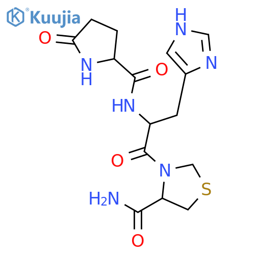 4-Thiazolidinecarboxamide, 3-[N-(5-oxo-L-prolyl)-L-histidyl]-, (R)- structure