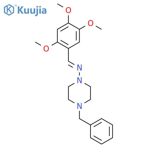 4-benzyl-N-(2,4,5-trimethoxybenzylidene)piperazin-1-amine structure