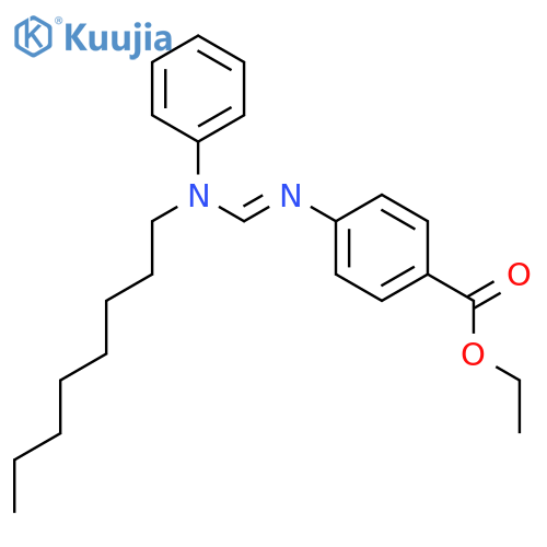 BENZOIC ACID, 4-[[(OCTYLPHENYLAMINO)METHYLENE]AMINO]-, ETHYL ESTER structure