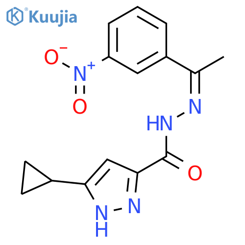 5-cyclopropyl-N'-[(1E)-1-(3-nitrophenyl)ethylidene]-1H-pyrazole-3-carbohydrazide structure