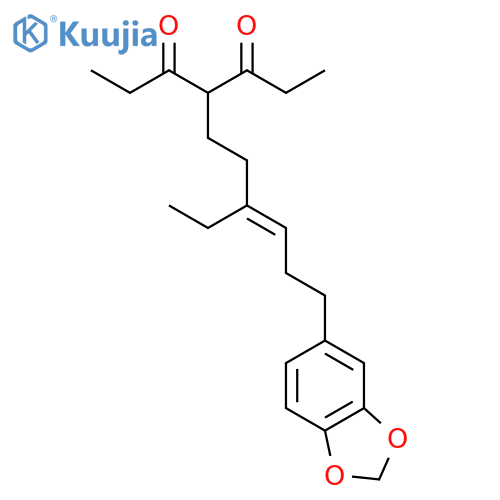 3,5-Heptanedione, 4-[6-(1,3-benzodioxol-5-yl)-3-ethyl-3-hexenyl]- structure