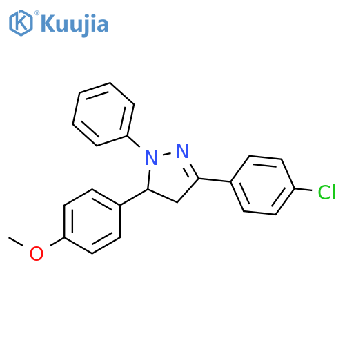 1H-Pyrazole,3-(4-chlorophenyl)-4,5-dihydro-5-(4-methoxyphenyl)-1-phenyl- structure