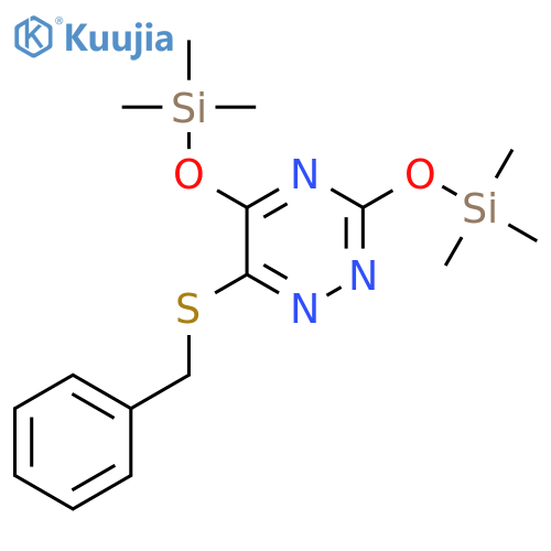 1,2,4-Triazine, 6-[(phenylmethyl)thio]-3,5-bis[(trimethylsilyl)oxy]- structure