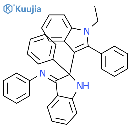Benzenamine, N-(1'-ethyl-2,2'-diphenyl[2,3'-bi-1H-indol]-3(2H)-ylidene)- structure