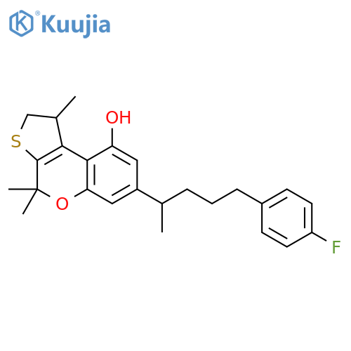 2H-Thieno[2,3-c][1]benzopyran-9-ol,7-[4-(4-fluorophenyl)-1-methylbutyl]-1,4-dihydro-1,4,4-trimethyl- structure