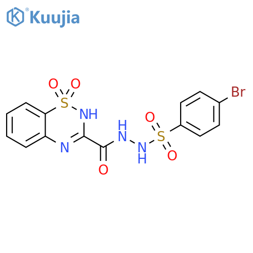 2H-1,2,4-Benzothiadiazine-3-carboxylic acid,2-[(4-bromophenyl)sulfonyl]hydrazide, 1,1-dioxide structure