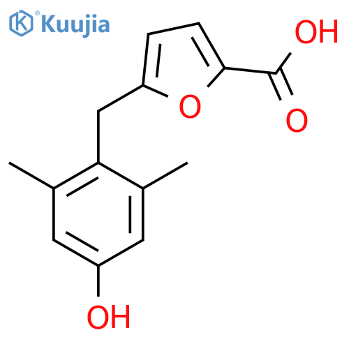 2-FURANCARBOXYLIC ACID, 5-[(4-HYDROXY-2,6-DIMETHYLPHENYL)METHYL]- structure