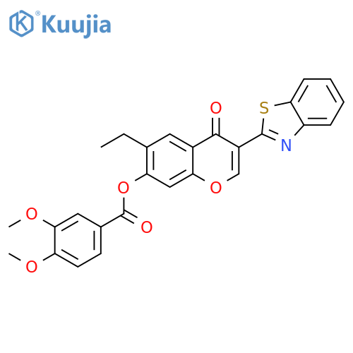 3-(1,3-benzothiazol-2-yl)-6-ethyl-4-oxo-4H-chromen-7-yl 3,4-dimethoxybenzoate structure
