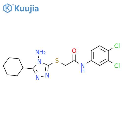 2-(4-amino-5-cyclohexyl-4H-1,2,4-triazol-3-yl)sulfanyl-N-(3,4-dichlorophenyl)acetamide structure