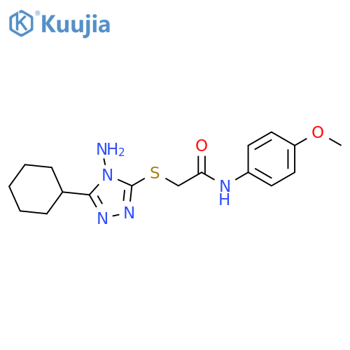 2-(4-amino-5-cyclohexyl-4H-1,2,4-triazol-3-yl)sulfanyl-N-(4-methoxyphenyl)acetamide structure