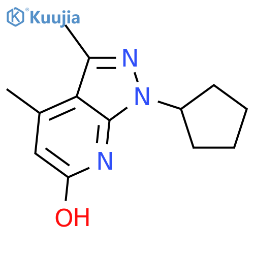 6H-Pyrazolo[3,4-b]pyridin-6-one,1-cyclopentyl-1,7-dihydro-3,4-dimethyl-(9CI) structure