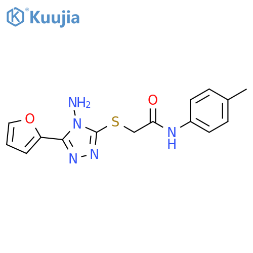 2-{4-amino-5-(furan-2-yl)-4H-1,2,4-triazol-3-ylsulfanyl}-N-(4-methylphenyl)acetamide structure