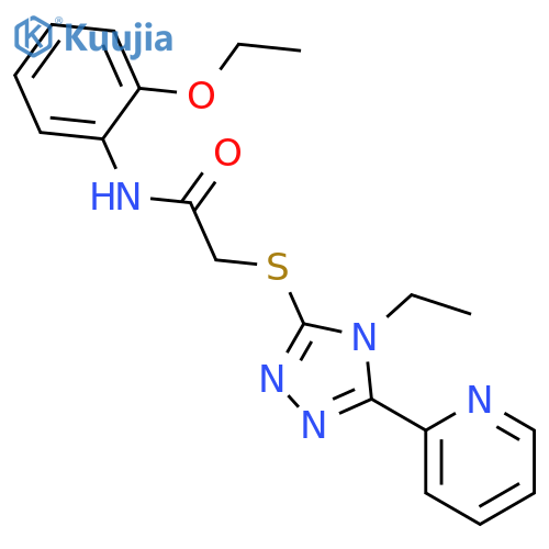 <br>N-(2-Ethoxyphenyl)-2-((4-ethyl-5-(pyridin-2-yl)-4H-1,2,4-triazol-3-yl)thio) acetamide structure