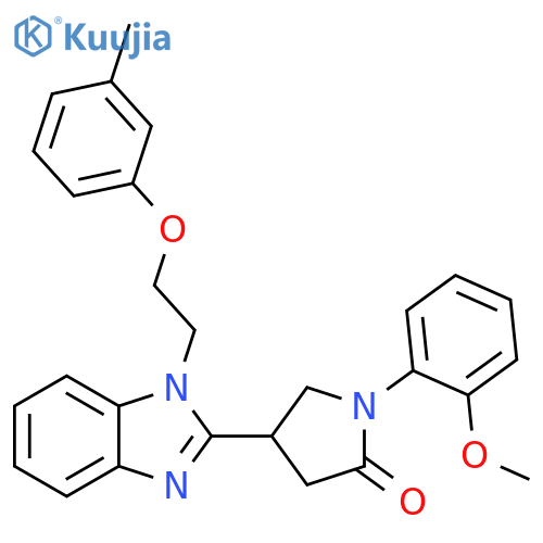1-(2-methoxyphenyl)-4-{1-2-(3-methylphenoxy)ethyl-1H-1,3-benzodiazol-2-yl}pyrrolidin-2-one structure