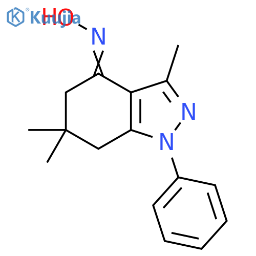 N-(4Z)-3,6,6-trimethyl-1-phenyl-4,5,6,7-tetrahydro-1H-indazol-4-ylidenehydroxylamine structure