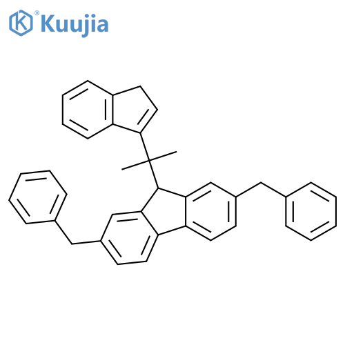 9H-FLUORENE, 9-[1-(1H-INDEN-3-YL)-1-METHYLETHYL]-2,7-BIS(PHENYLMETHYL)- structure