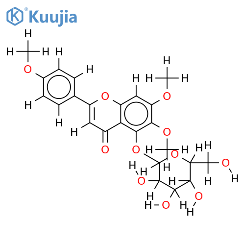 5-O-beta-D-Glucopyranoside-5-Hydroxy-4',6,7-trimethoxyflavone structure