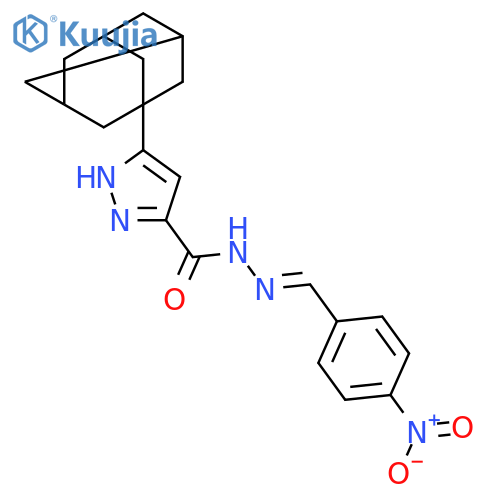 N'-[(1E)-(4-nitrophenyl)methylidene]-5-tricyclo[3.3.1.1~3,7~]dec-1-yl-1H-pyrazole-3-carbohydrazide structure