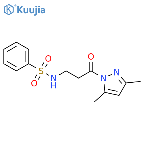 1H-Pyrazole, 3,5-dimethyl-1-[1-oxo-3-[(phenylsulfonyl)amino]propyl]- structure