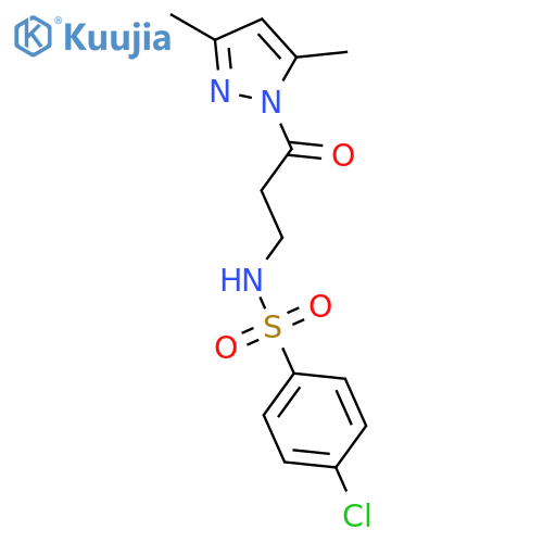 1H-Pyrazole,1-[3-[[(4-chlorophenyl)sulfonyl]amino]-1-oxopropyl]-3,5-dimethyl- structure