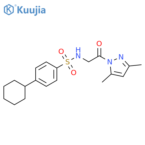 1H-Pyrazole,1-[[[(4-cyclohexylphenyl)sulfonyl]amino]acetyl]-3,5-dimethyl- structure