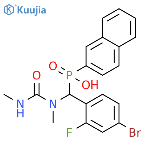 Phosphinic acid,[(4-bromo-2-fluorophenyl)[methyl[(methylamino)carbonyl]amino]methyl]-2-naphthalenyl- structure