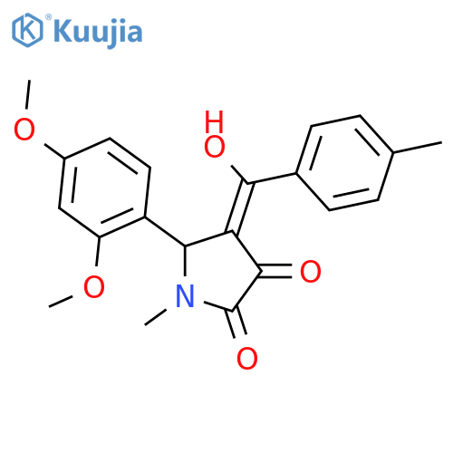 (4E)-5-(2,4-dimethoxyphenyl)-4-[hydroxy(4-methylphenyl)methylidene]-1-methylpyrrolidine-2,3-dione structure