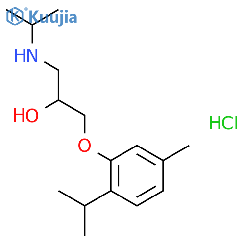 1-5-methyl-2-(propan-2-yl)phenoxy-3-(propan-2-yl)aminopropan-2-ol hydrochloride structure