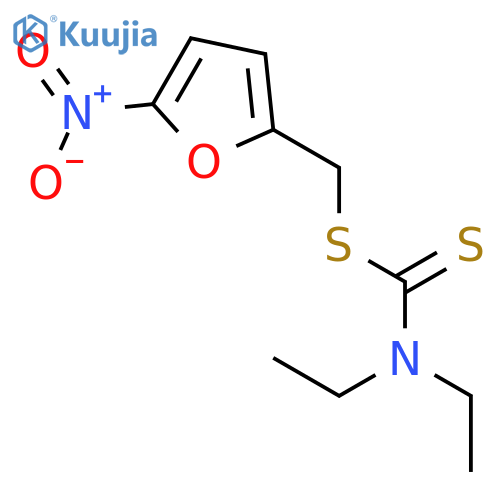 Carbamodithioic acid, diethyl-, (5-nitro-2-furanyl)methyl ester structure