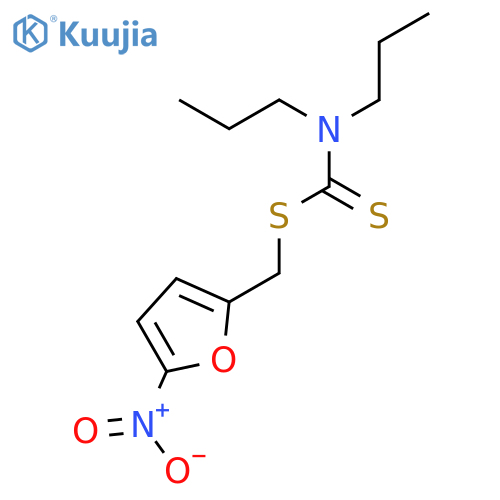 Carbamodithioic acid, dipropyl-, (5-nitro-2-furanyl)methyl ester structure