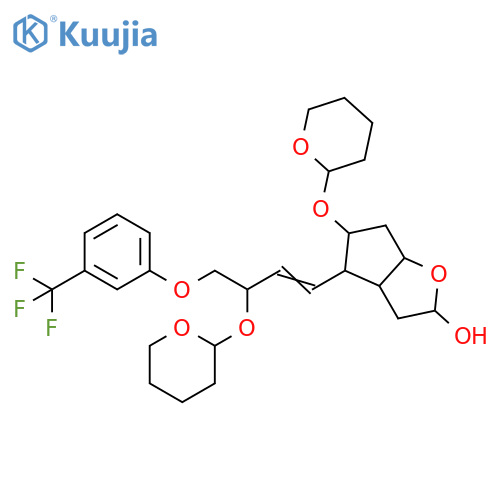2H-Cyclopenta[b]furan-2-ol,hexahydro-5-[(tetrahydro-2H-pyran-2-yl)oxy]-4-[3-[(tetrahydro-2H-pyran-2-yl)oxy]-4-[3-(trifluoromethyl)phenoxy]-1-butenyl]- structure