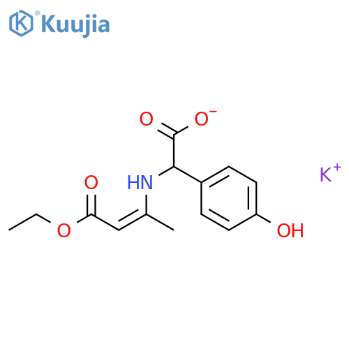 Potassium (R)-2-((4-ethoxy-4-oxobut-2-en-2-yl)amino)-2-(4-hydroxyphenyl)acetate structure