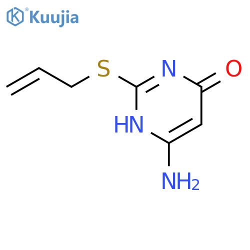6-amino-2-(prop-2-en-1-ylsulfanyl)-3,4-dihydropyrimidin-4-one structure