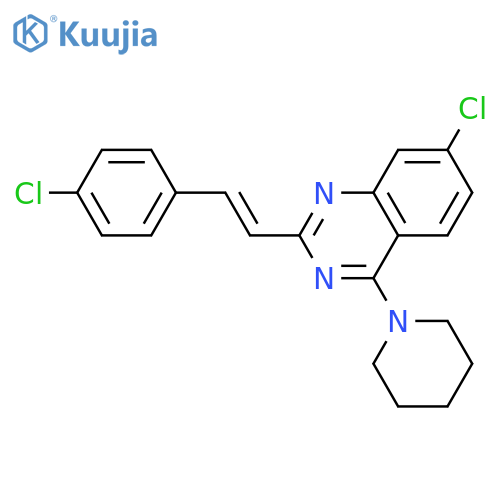 QUINAZOLINE, 7-CHLORO-2-[2-(4-CHLOROPHENYL)ETHENYL]-4-(1-PIPERIDINYL)- structure