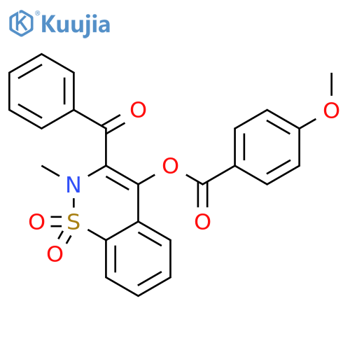 <br>2-methyl-1,1-dioxido-3-(phenylcarbonyl)-2H-1,2-benzothiazin-4-yl 4-methoxyb enzoate structure