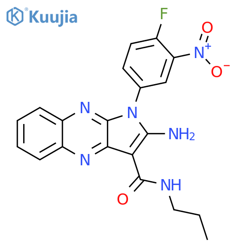 2-amino-1-(4-fluoro-3-nitrophenyl)-N-propyl-1H-pyrrolo2,3-bquinoxaline-3-carboxamide structure