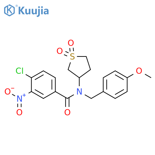 4-chloro-N-(1,1-dioxo-1lambda6-thiolan-3-yl)-N-(4-methoxyphenyl)methyl-3-nitrobenzamide structure