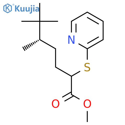 Heptanoic acid, 5,6,6-trimethyl-2-(2-pyridinylthio)-, methyl ester, (5S)- structure