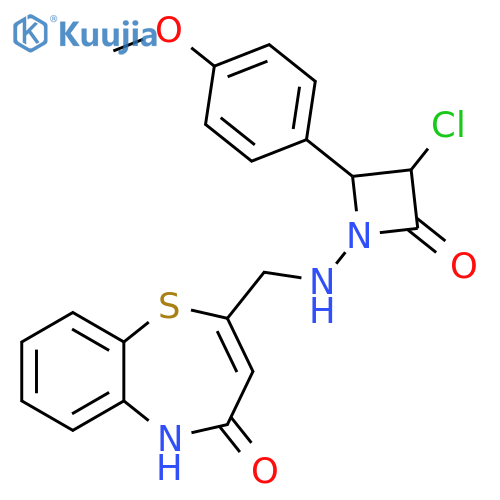 1,5-Benzothiazepin-4(5H)-one,2-[[[3-chloro-2-(4-methoxyphenyl)-4-oxo-1-azetidinyl]amino]methyl]- structure