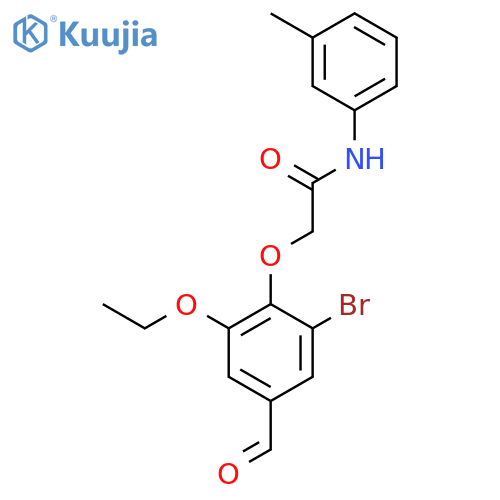 2-(2-bromo-6-ethoxy-4-formylphenoxy)-N-(3-methylphenyl)acetamide structure