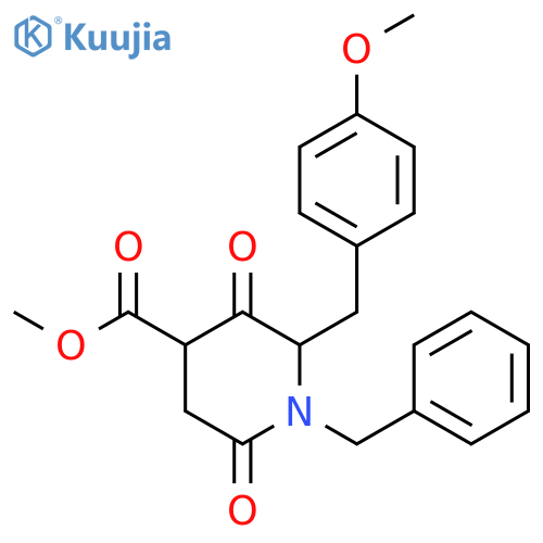 4-Piperidinecarboxylic acid, 2-[(4-methoxyphenyl)methyl]-3,6-dioxo-1-(phenylmethyl)-, methyl ester structure