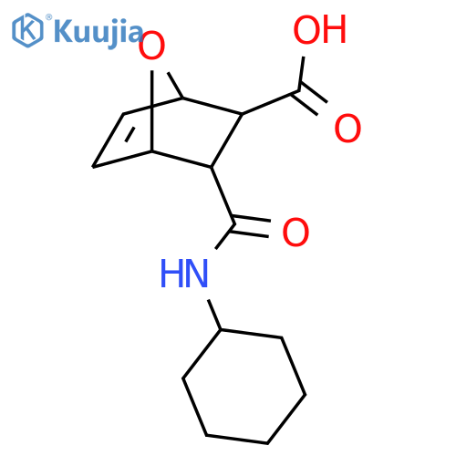 3-(cyclohexylcarbamoyl)-7-oxabicyclo[2.2.1]hept-5-ene-2-carboxylic acid structure