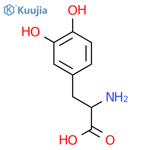 (2R)-2-amino-3-(3,4-dihydroxyphenyl)propanoic acid structure