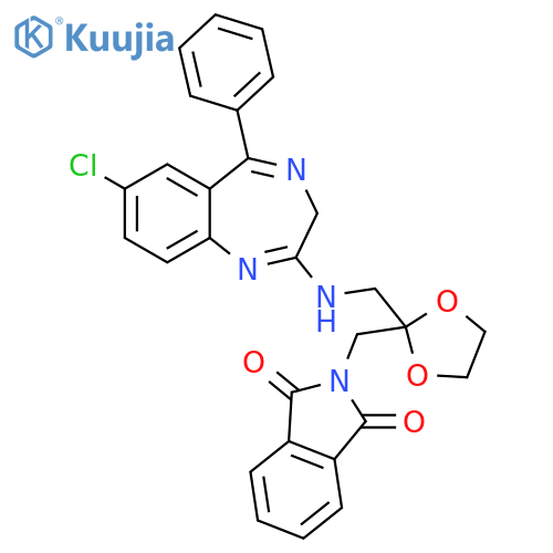 1H-Isoindole-1,3(2H)-dione,2-[[2-[[(7-chloro-5-phenyl-3H-1,4-benzodiazepin-2-yl)amino]methyl]-1,3-dioxolan-2-yl]methyl]- structure