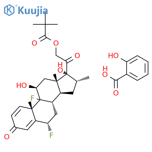 Pregna-1,4-diene-3,20-dione, 21-(2,2-dimethyl-1-oxopropoxy)-6,9-difluoro-11,17-dihydroxy-16-methyl-, (6alpha,11beta,16alpha)-, mixt. with 2-hydroxybenzoic acid structure