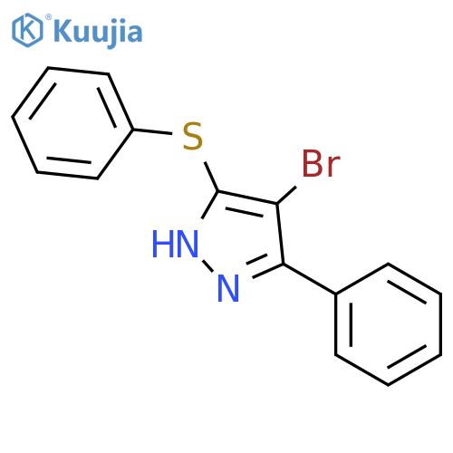 1H-PYRAZOLE, 4-BROMO-3-PHENYL-5-(PHENYLTHIO)- structure