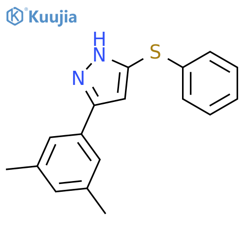 1H-Pyrazole, 3-(3,5-dimethylphenyl)-5-(phenylthio)- structure