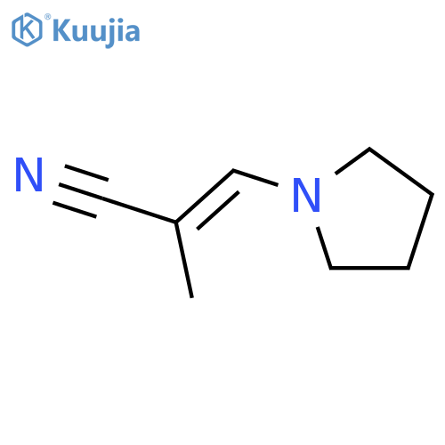 2-Propenenitrile, 2-methyl-3-(1-pyrrolidinyl)-, (E)- structure